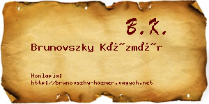 Brunovszky Kázmér névjegykártya